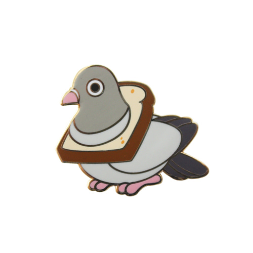 bread pigeon hard enamel pin v2