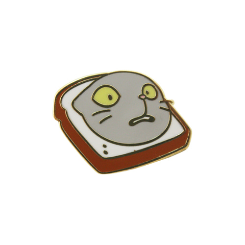 bread cat hard enamel pin